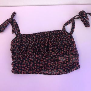 Hollister Floral Mesh Tie Top/Bralette